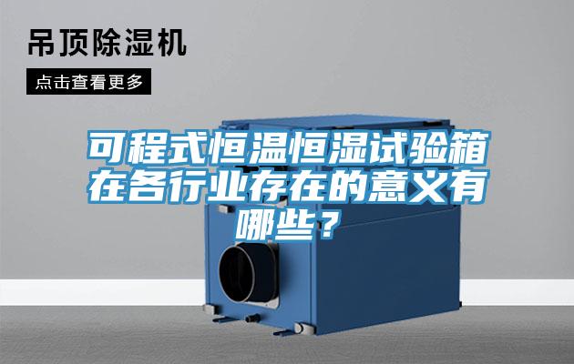 可程式恒溫恒濕試驗(yàn)箱在各行業(yè)存在的意義有哪些？